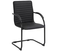 CLP Chaise Visiteur Tira Similicuir I Chaise Cantilever avec Assise rembourrée | Couleur Noir/Noir