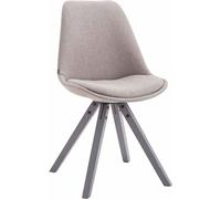 CLP Chaise visiteur Toulouse Tissu Square avec assise rembourrée et pieds carrés en bois,gris gris