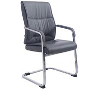 CLP Chaise Visiteur XXL Anubis I Chaise Stable Et Facile d'entretien avec Revętement en Similicuir I Capacité De Charge De 260 Kg, Couleur:Gris