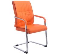 CLP Chaise visiteur Anubis XXL – Similicuir, stable, 260 kg, facile d'entretien – Orange