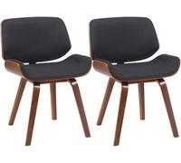 CLP Chaises de Salle a Manger rembourrees Beverley Lot de 2 en Tissu, chaises avec Dossier, Pieds Aspect Noyer, Style Retro Couleur:Noyer/Noir