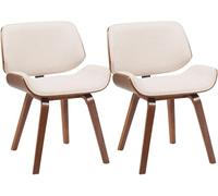 CLP Chaises de Salle a Manger rembourrees Beverley Lot de 2 en Tissu, chaises avec Dossier, Pieds Aspect Noyer, Style Retro Couleur:Noyer/crème