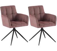 CLP Chaises Salle à Manger Lot de 2, fauteuils Jonah pivotants avec accoudoirs, Design Moderne pour Salon avec Base Noire et protège-Sol, Couleur:Rouge Rubis