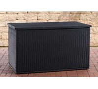 CLP Coffre en poly rotin Comfy 5mm Coffre à coussins en poly rotin,noir 125 cm