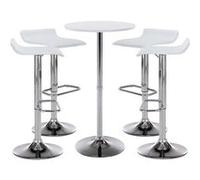 CLP Ensemble de bar Esberg avec 1 Table haute et 4 tabourets de bar , Blanc