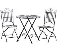 CLP Ensemble D'Extérieur Tegal avec 2 Chaises 1 Table Pliables I Set De Jardin en Fer Couleur Bronze