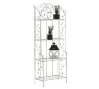CLP Etagčre en Fer Forgé Arona Stable Et Robuste I Etagčre De Rangement Pliable I Rangement pour Plantes Epices Décoration Hauteur 158 cm, Couleur:crčme Antique