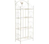 CLP Étagčre Pliante Mia en Fer, avec 4 Niveaux de Rangement, Style Maison de Campagne, Disponible en Plusieurs Couleurs, Couleur:crčme Antique