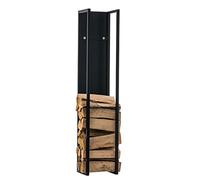 CLP Porte-bûches Spark, robuste étagère bois de cheminée, noir mat, 100 cm