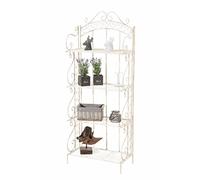 CLP Étagère de rangement Antje – fer forgé, 4 niveaux pliable – Couleur crème Antique