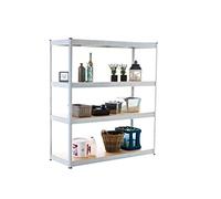CLP Étagère de Stockage avec 4 Surfaces de Rangement I Étagère de Rangement 160x60x180 cm I Capacité de Rangement par Étage 350 kg, Couleur:Blanc