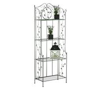 CLP Etagère en Fer Forgé Arona Stable Et Robuste I Etagère De Rangement Pliable I Rangement pour Plantes Epices Décoration Hauteur 158 cm - Couleur: Vert Antique