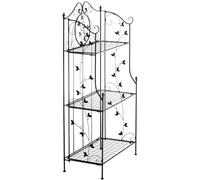 CLP Étagère en Fer Reus Stable et Robuste - Étagère de Rangement Pliable avec 3 Niveaux - Étagère de Décoration Hauteur Totale 118 cm - Couleur: Noir