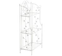 CLP Etagere Pliante Reus, Style Maison de Campagne, Etagere a Plantes en Metal, Gain de Place pour Interieur et Exterieur abrite, Couleur:Blanc Antique