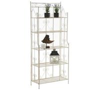 CLP Étagère sur Pied Ciara I Étagère métallique pour Plantes de Style campagnard I 5 étagères Pliables, Couleur: crème Antique