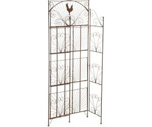 CLP Étagère sur Pied Mia en Fer, étagère Pliante à 4 Compartiments de Rangement Style Maison de Campagne, Plusieurs Coloris Disponibles | Couleur Marron Antique
