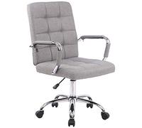 CLP Fauteuil de Bureau Ergonomique à roulettes Deli Pro - Chaise de Bureau Confortable - Rembourré avec Revêtement en Tissu - Réglable en Hauteu Couleur:Gris