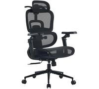 CLP Fauteuil de Bureau Ergonomique Jenson avec Appui-Tete, Chaise de Bureau reglable en Hauteur, Dossier inclinable Jusqu a 135 degres, Couleur: Noir