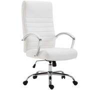 CLP - Fauteuil de bureau Valais XL - Similicuir ergonomique, réglable en hauteur et pivotant - Blanc