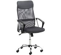 CLP Fauteuil De Bureau Ergonomique Washington avec Accoudoirs Revętement Mailles I Réglable en Hauteur Et Pivotant I Support en Métal, Couleur:Gris