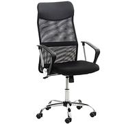 CLP Fauteuil De Bureau Ergonomique Washington avec Accoudoirs Revętement Mailles I Réglable en Hauteur Et Pivotant I Support en Métal, Couleur:Noir