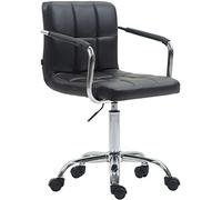 CLP Fauteuil De Bureau Lucy V2 en Similicuir I Chaise De Bureau avec Accoudoirs I Siège De Bureau Réglable en Hauteur I Pivotant I roulettes Couleur:Noir