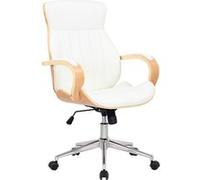 CLP Fauteuil de bureau Melilla en similicuir , Nature / Blanc Nature / Blanc G