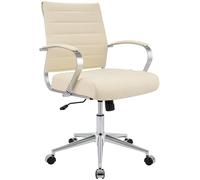 CLP Chaise pivotante Oakland I Fauteuil de Direction avec Hauteur d'assise réglable en continu I Fauteuil de Bureau avec roulettes, Couleur:crème, Matériel:Tissu