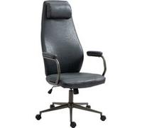 CLP Fauteuil de bureau Pocatello en similicuir ajustable et pivotant , Noir antique Noir G