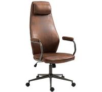 CLP Fauteuil De Bureau Pocatello en Similicuir I Hauteur Réglable Et Siège Pivotant I Accoudoirs I Piètement Métal, Couleur:Cognac