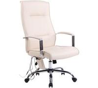 CLP Fauteuil de bureau Portland en similicuir ou tissu avec fonction de massage , Crème/Similicuir Crème G