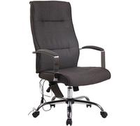 CLP Fauteuil de bureau Portland en similicuir ou tissu avec fonction de massage , Gris foncé/Tissu