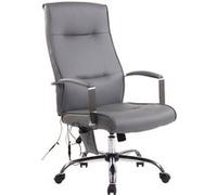 CLP Fauteuil de bureau Portland en similicuir ou tissu avec fonction de massage , Gris/Similicuir Gris G