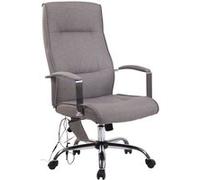 CLP Fauteuil de bureau Portland en similicuir ou tissu avec fonction de massage , Gris/Tissu Gris G