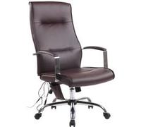 CLP Fauteuil de bureau Portland en similicuir ou tissu avec fonction de massage , Marron/Similicuir Marron G