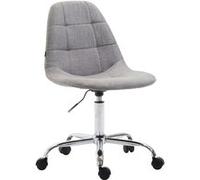 CLP Chaise de bureau Reims Assise matelassée en tissu, ajustable en hauteur, pivotante – Gris