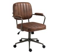 CLP Chaise de bureau Natrona – ergonomique, réglable, pivotante 360°, rembourrée – Cognac