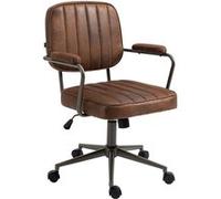 CLP Chaise de bureau Natrona – ergonomique, réglable, pivotante 360°, rembourrée – Cognac