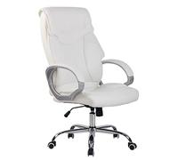 CLP Fauteuil De Bureau Torro en Similicuir I Chaise De Bureau A roulettes I Accoudoirs I Hauteur Réglable I Pivotante I Pičtement Métal, Couleur:Blanc