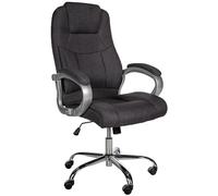 CLP Fauteuil de bureau XL Apoll – Tissu, rembourré, hauteur réglable, pivotant – Gris foncé