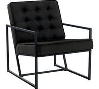 Fauteuil Lounge - CLP - Avon - Pieds en métal - Velours - Noir