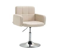 CLP Fauteuil Lounge Design Los Angeles Tissu I Chaise Design Réglable en Hauteur et Pivotante I Chaise de Salle à Manger I Couleur: | Couleur crème