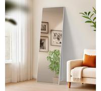 CLP Grand Miroir Benicia, Miroir sur Pied et Miroir Mural en Un, Miroir intégral Cadre métallique en Plusieurs Tailles et Couleurs Couleur Blanc Mat Taille 160x50 cm