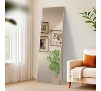 CLP Grand Miroir Benicia, Miroir sur Pied et Miroir Mural en Un, Miroir intégral Cadre métallique en Plusieurs Tailles et Couleurs Couleur Or Brillant Taille 160x50 cm