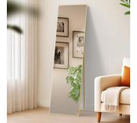 CLP Grand Miroir Benicia, Miroir sur Pied et Miroir Mural en Un, Miroir intégral Cadre métallique en Plusieurs Tailles et Couleurs Couleur Or Brillant Taille 140x40 cm