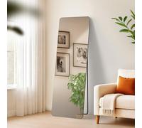 CLP Grand Miroir Gurnee, Miroir à Poser et Miroir Mural en Un, Miroir intégral Cadre métallique en Plusieurs Tailles et Couleurs, Couleur:Noir Mat, Taille:150x50 cm