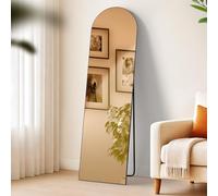 CLP Grand Miroir Moline, Miroir sur Pied et Miroir Mural en Un, Miroir intégral Cadre métallique en Plusieurs Tailles et Couleurs | Couleur Noir Mat Taille 140x40 cm