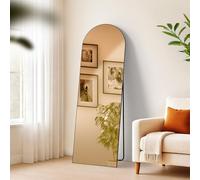 CLP Grand Miroir Moline, Miroir sur Pied et Miroir Mural en Un, Miroir intégral Cadre métallique en Plusieurs Tailles et Couleurs, Couleur:Noir Mat, Taille:150x50 cm