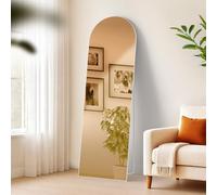 CLP Grand Miroir Moline, Miroir sur Pied et Miroir Mural en Un, Miroir intégral Cadre métallique en Plusieurs Tailles et Couleurs | Couleur Blanc Mat Taille 160x50 cm