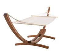CLP Hamac sur Support Miramar avec Structure en Eucalyptus, Charge Max 150 kg, Ideal Jardin, terrasse, Balcon, Couleur:crème